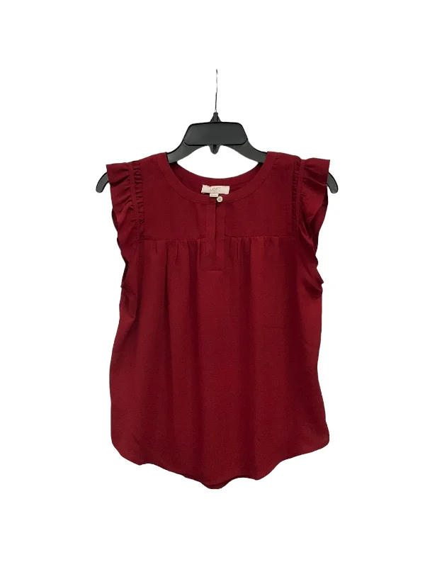 women's tops for layeringRed Top Sleeveless Loft, Size Xs