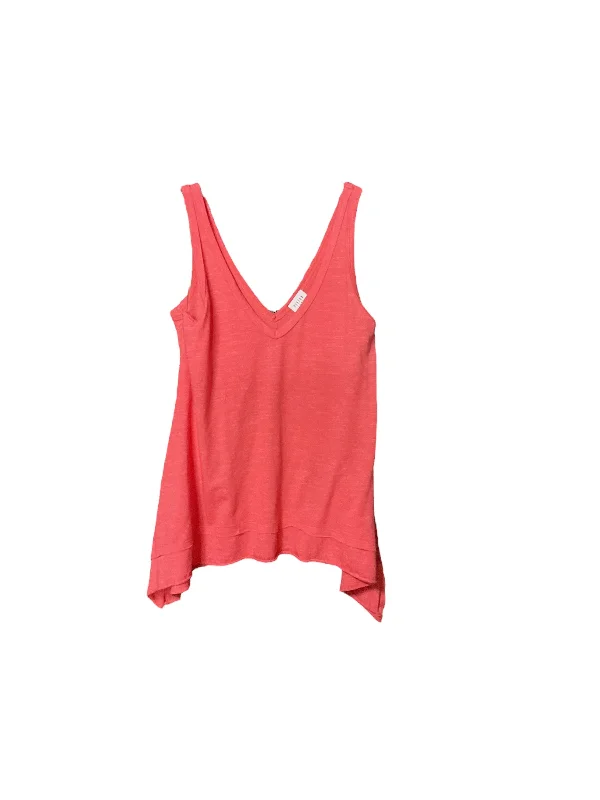 women's tops with cinched waistsRed Top Sleeveless Peyton Jensen, Size Xs