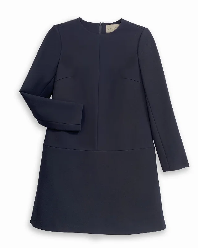 women's bell-sleeved dressesTwiggy Shift Dress in Navy