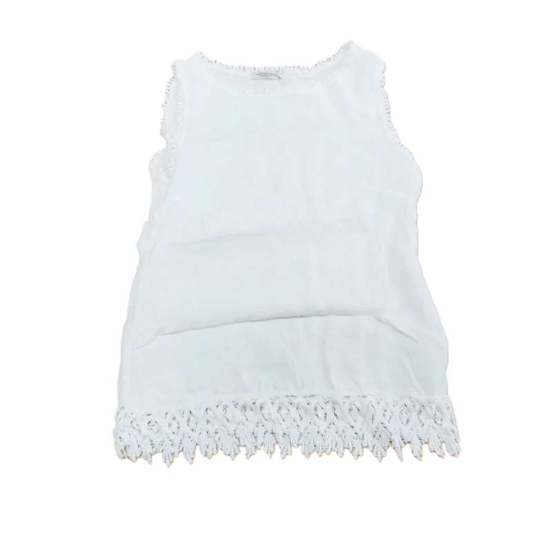 women's tops for those who want to wear pieces that are both comfortable and stylishWhite Top Sleeveless By Valentina Naldi, Size: S