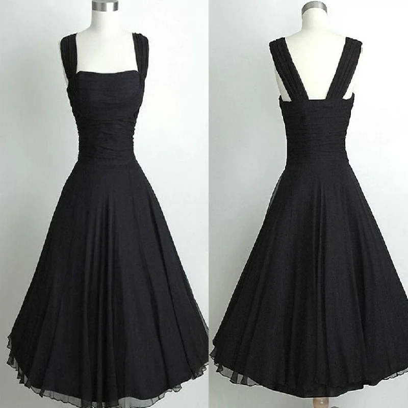 budget-friendly prom dressesSimple Black Tight Vintage Ball Gown casual homecoming prom dresses, BD00184